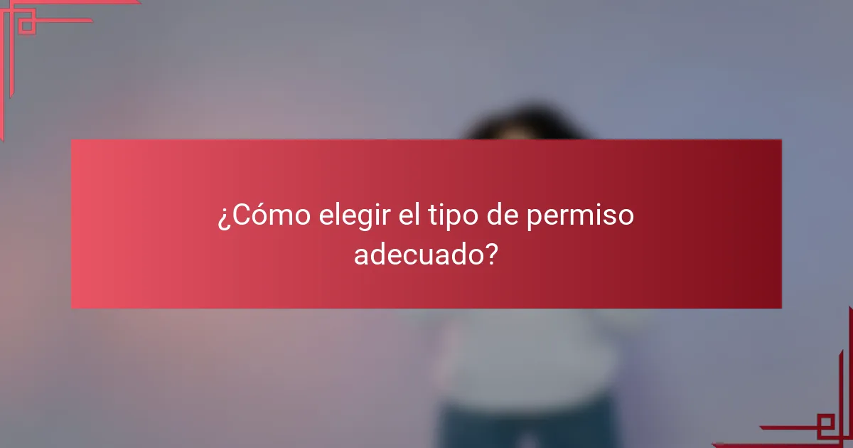 ¿Cómo elegir el tipo de permiso adecuado?