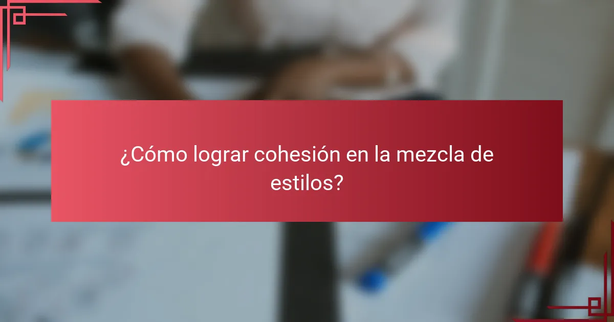 ¿Cómo lograr cohesión en la mezcla de estilos?