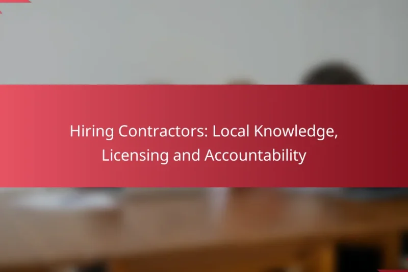 Contratación de Contratistas: Conocimiento Local, Licencias y Responsabilidad