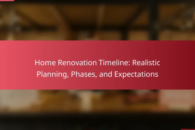 Cronología de Renovación del Hogar: Planificación Realista, Fases y Expectativas