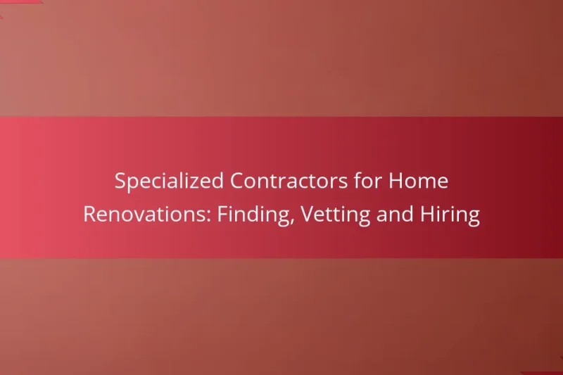 Contratistas Especializados para Reformas del Hogar: Encontrar, Verificar y Contratar